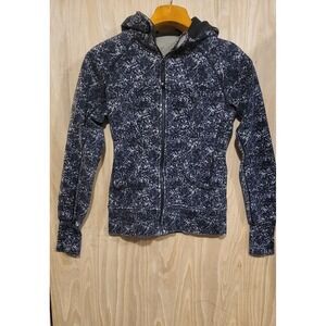 LULULEMON Rare Scuba Hoodie Full Zip‎ Galaxy Speckled Print Fleece lined size 6